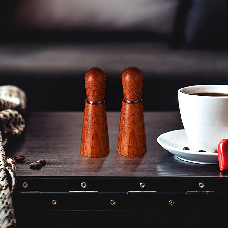 Coffee needle distributor with wooden base