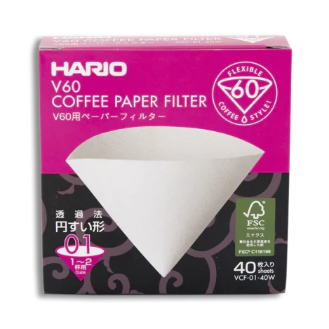 Hario 01 Filters - 40 Pcs