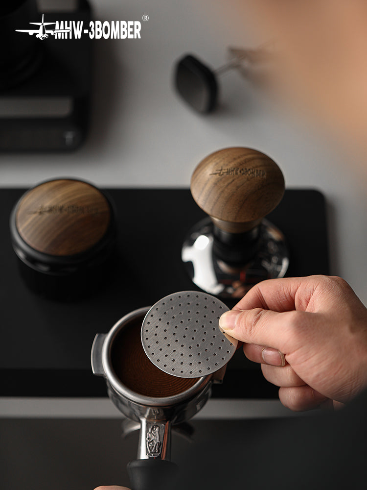 MHW-3BOMBER Espresso Puck Screen With Round Hole - Silver