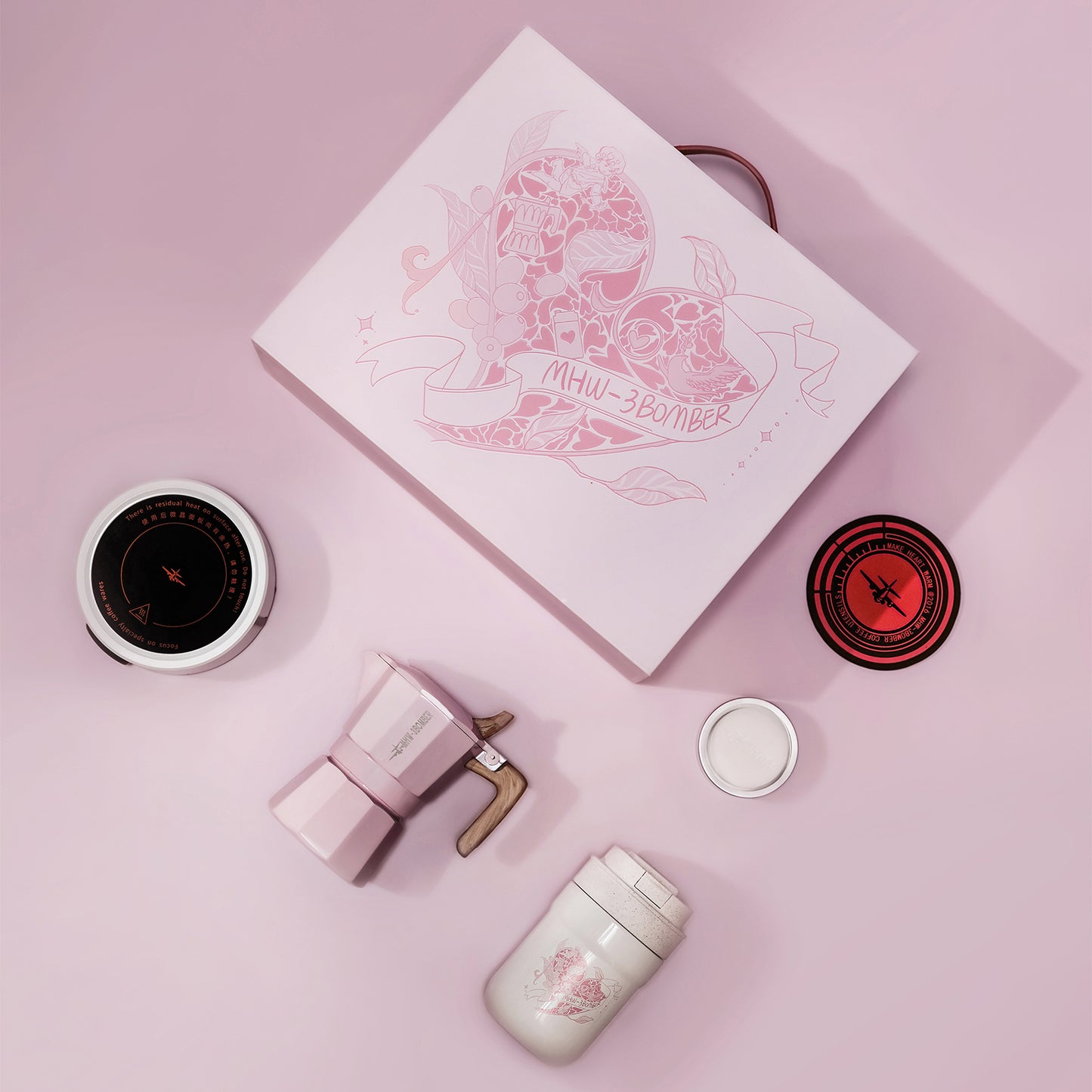 MHW-3BOMBER Flipped Moka Pot Gift Box - Pink