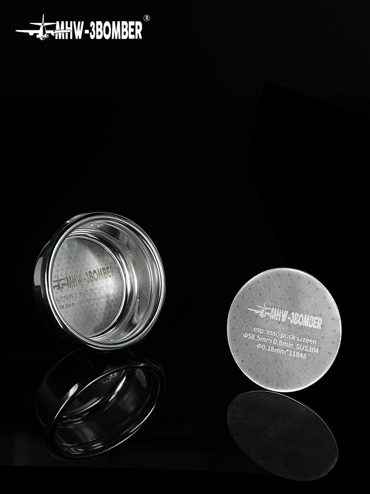 MHW-3BOMBER Espresso Puck Screen With Round Hole - Silver