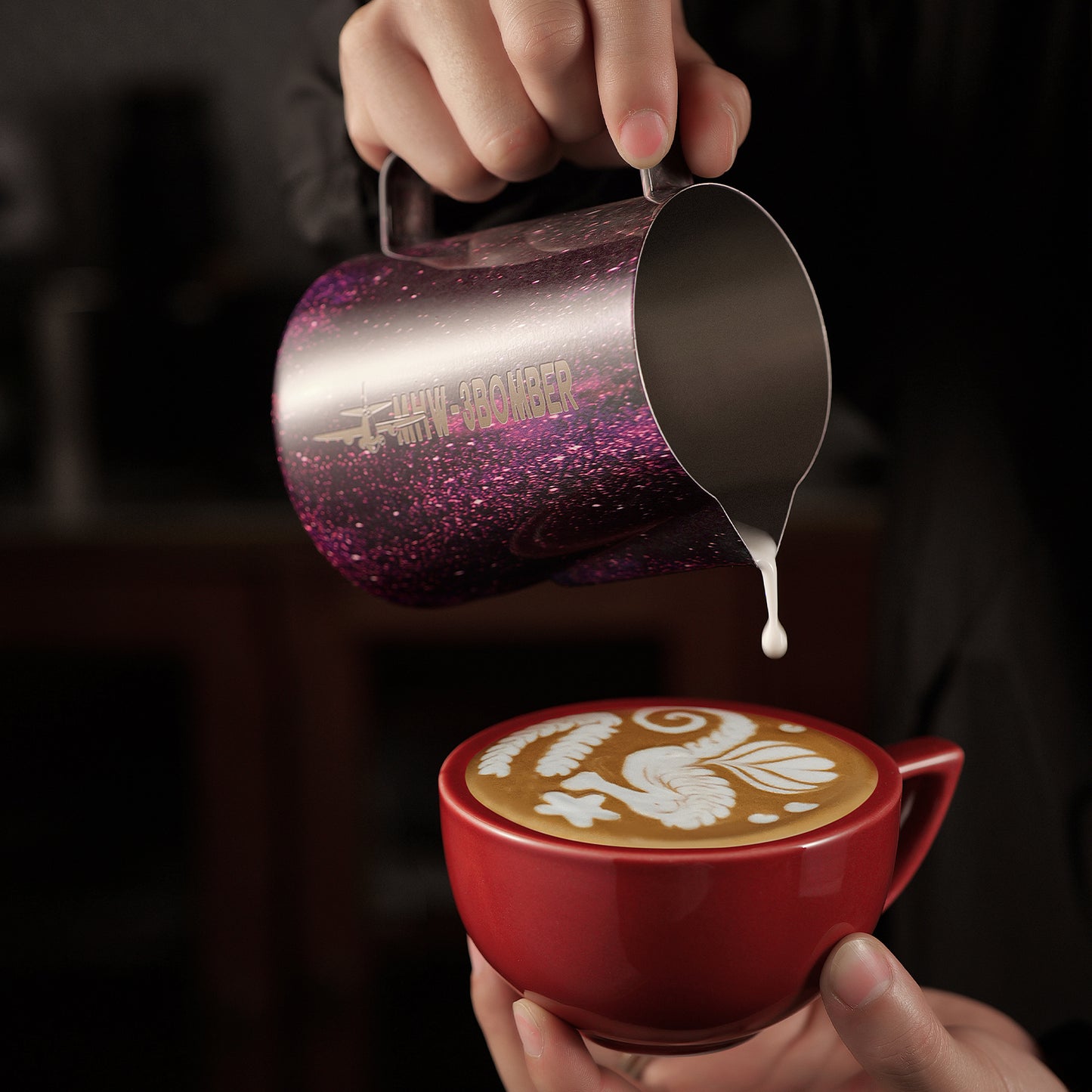 MHW-3BOMBER Latte Art Pitcher 5.0 Purple 500ml