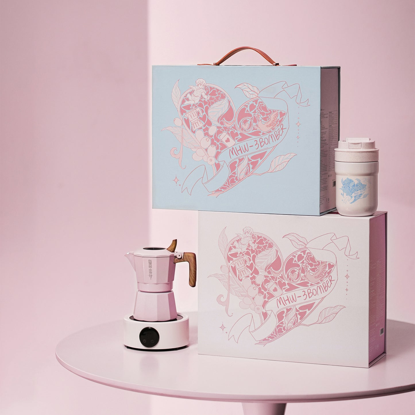 MHW-3BOMBER Flipped Moka Pot Gift Box - Pink