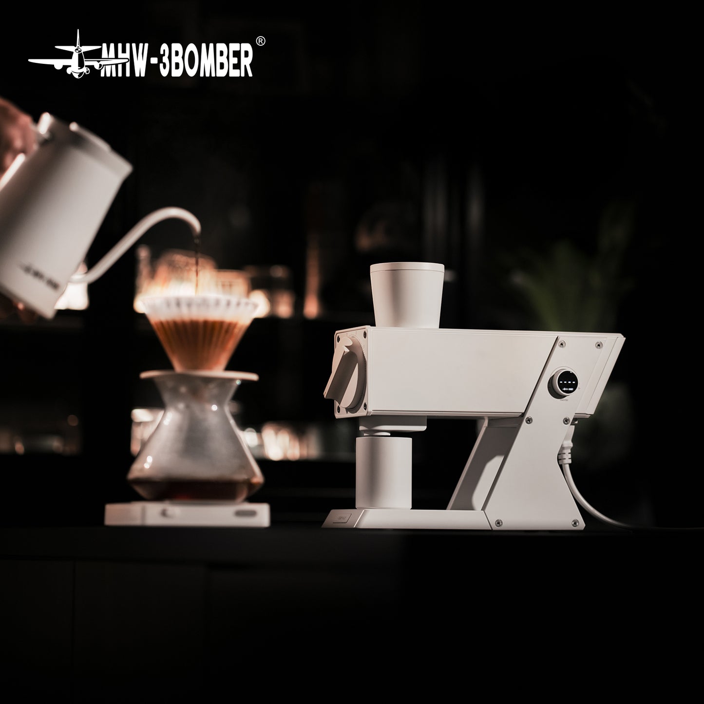 MHW-3BOMBER F74 Navigator Electric Coffee Grinder - White