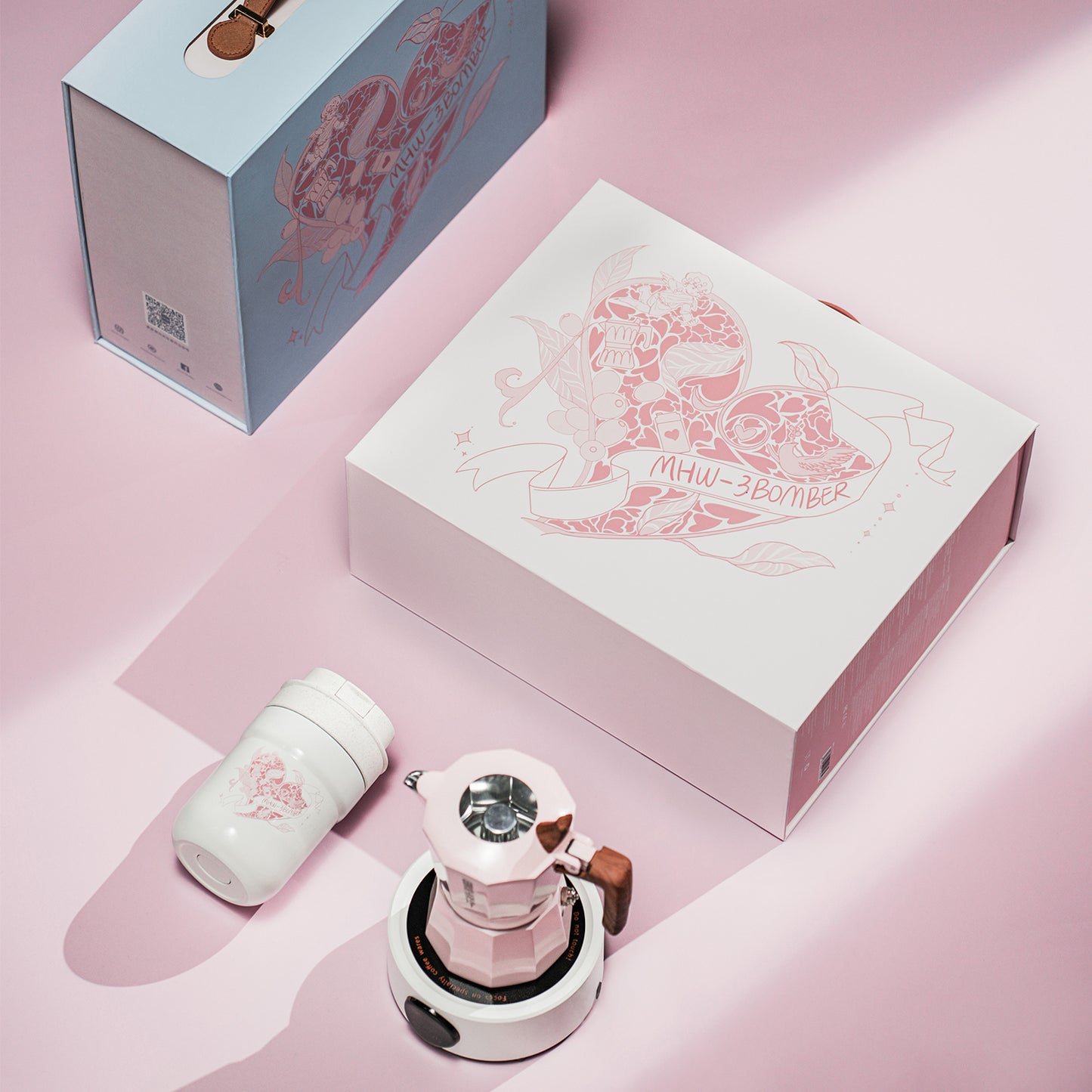 MHW-3BOMBER Flipped Moka Pot Gift Box - Pink