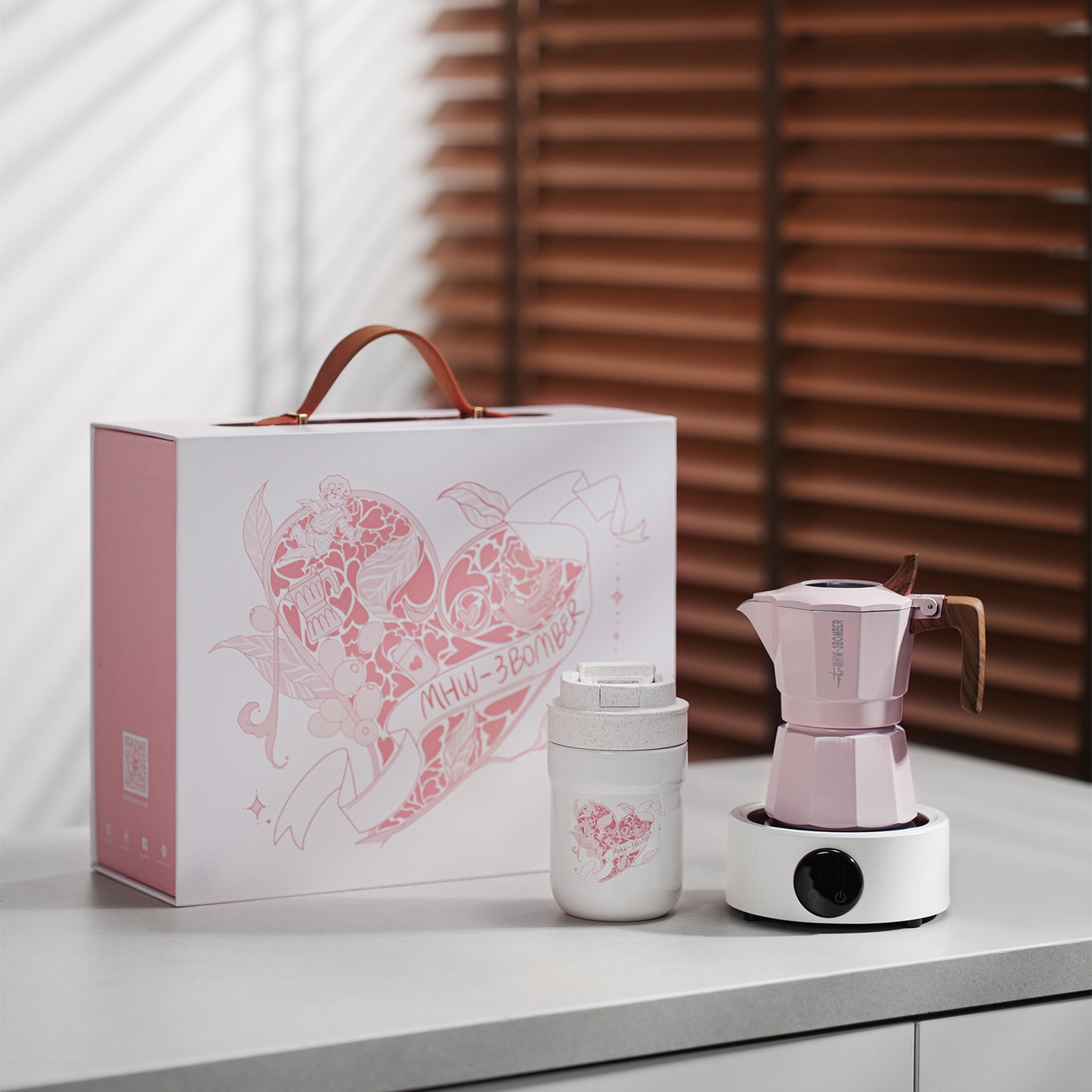 MHW-3BOMBER Flipped Moka Pot Gift Box - Pink