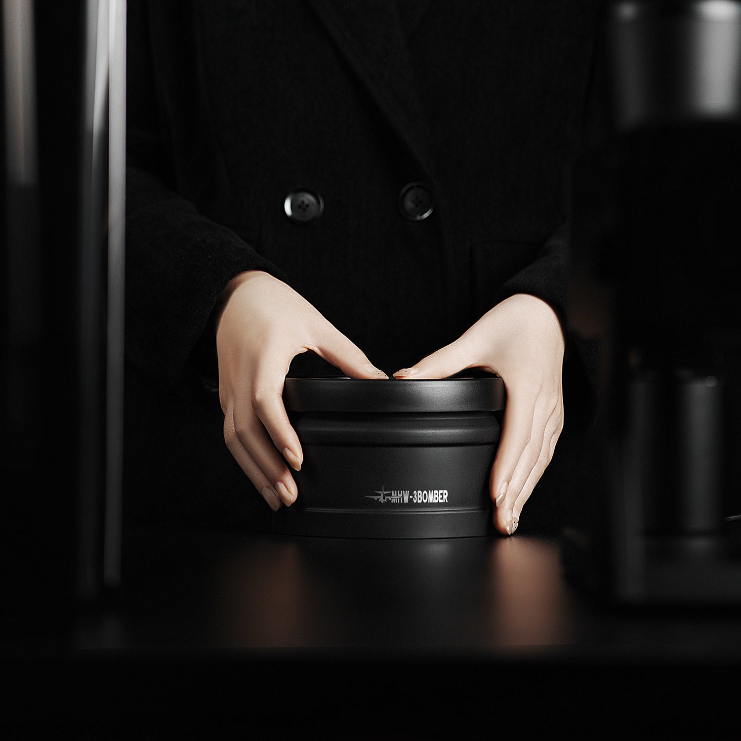 MHW Coffee Manual Vacuum Storage Canister - Black