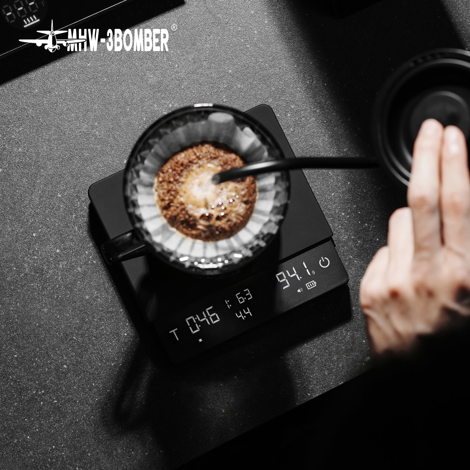 MHW-3BOMBER Cube Coffee Scale 3.0 Pro Max - Black
