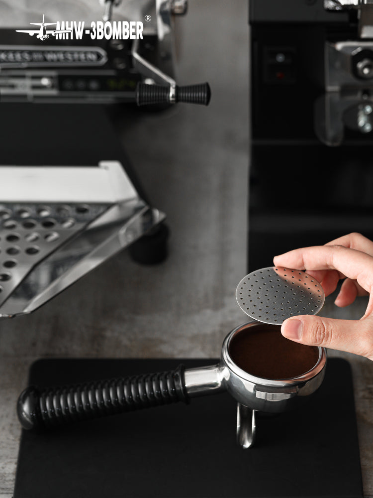 MHW-3BOMBER Espresso Puck Screen With Round Hole - Silver