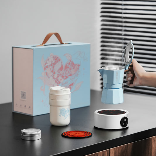 MHW-3BOMBER Flipped Moka Pot Gift Box - Blue