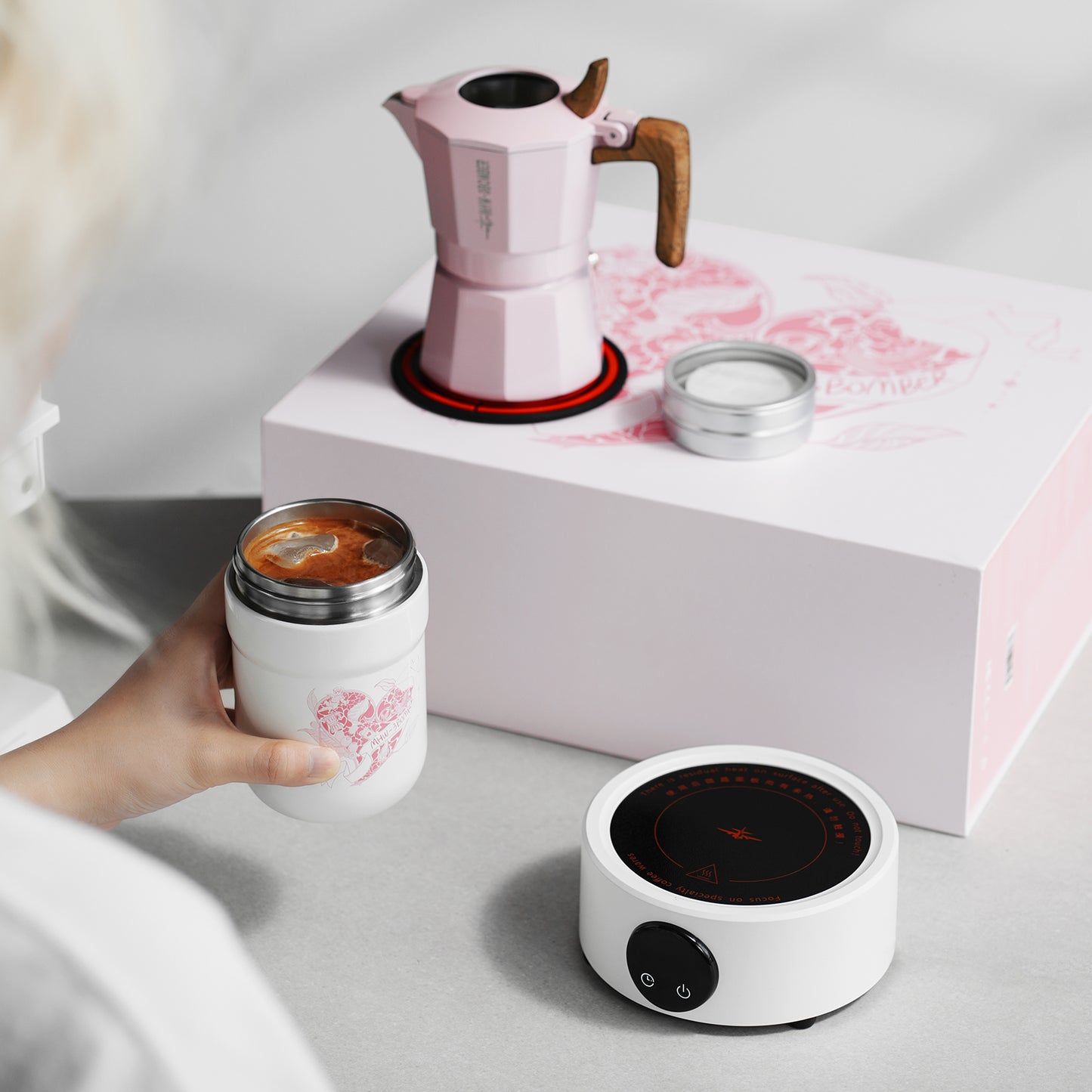 MHW-3BOMBER Flipped Moka Pot Gift Box - Pink