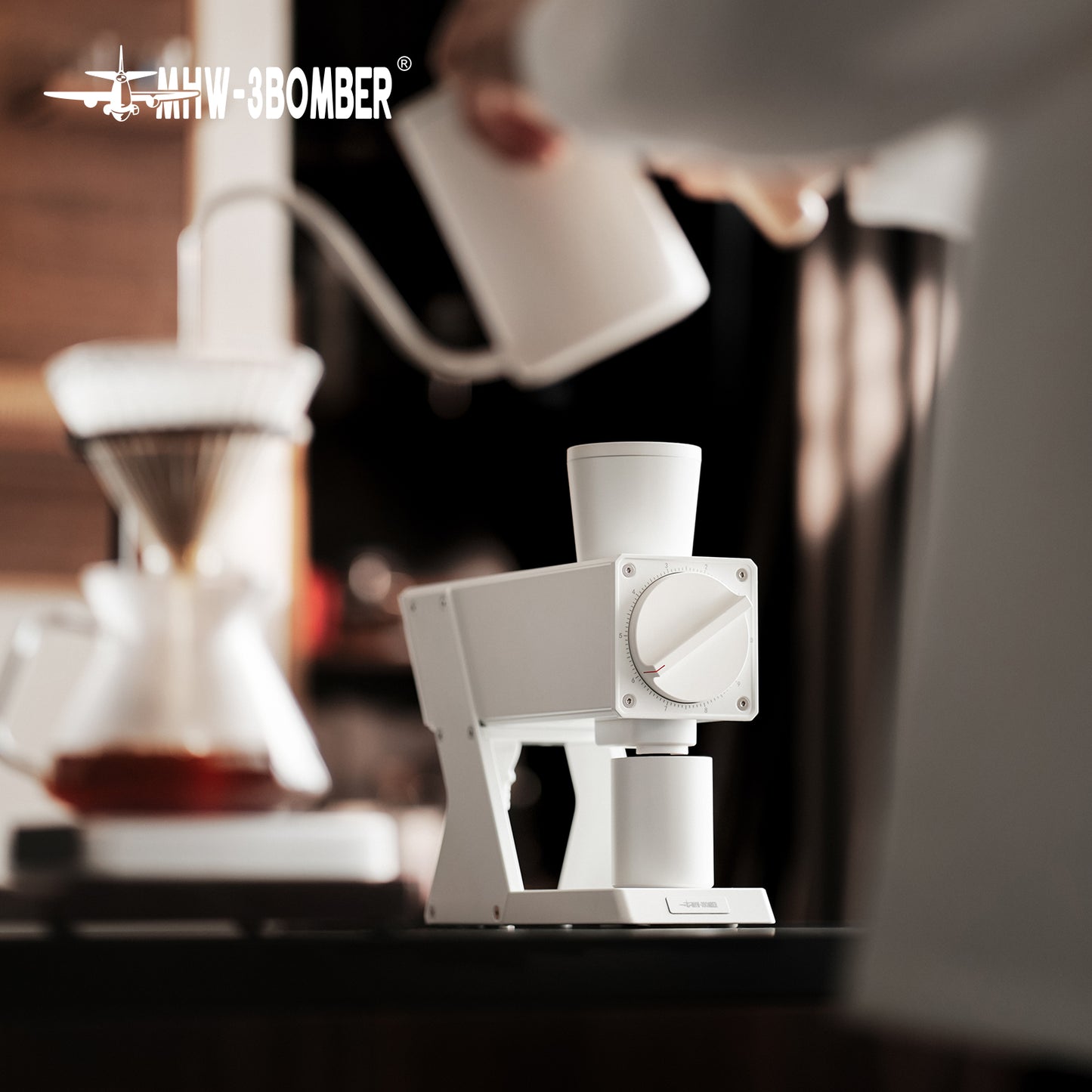 MHW-3BOMBER F74 Navigator Electric Coffee Grinder - White