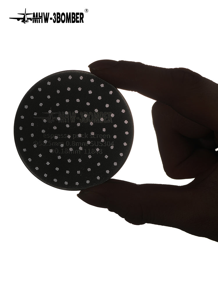 MHW-3BOMBER Espresso Puck Screen With Round Hole - Silver