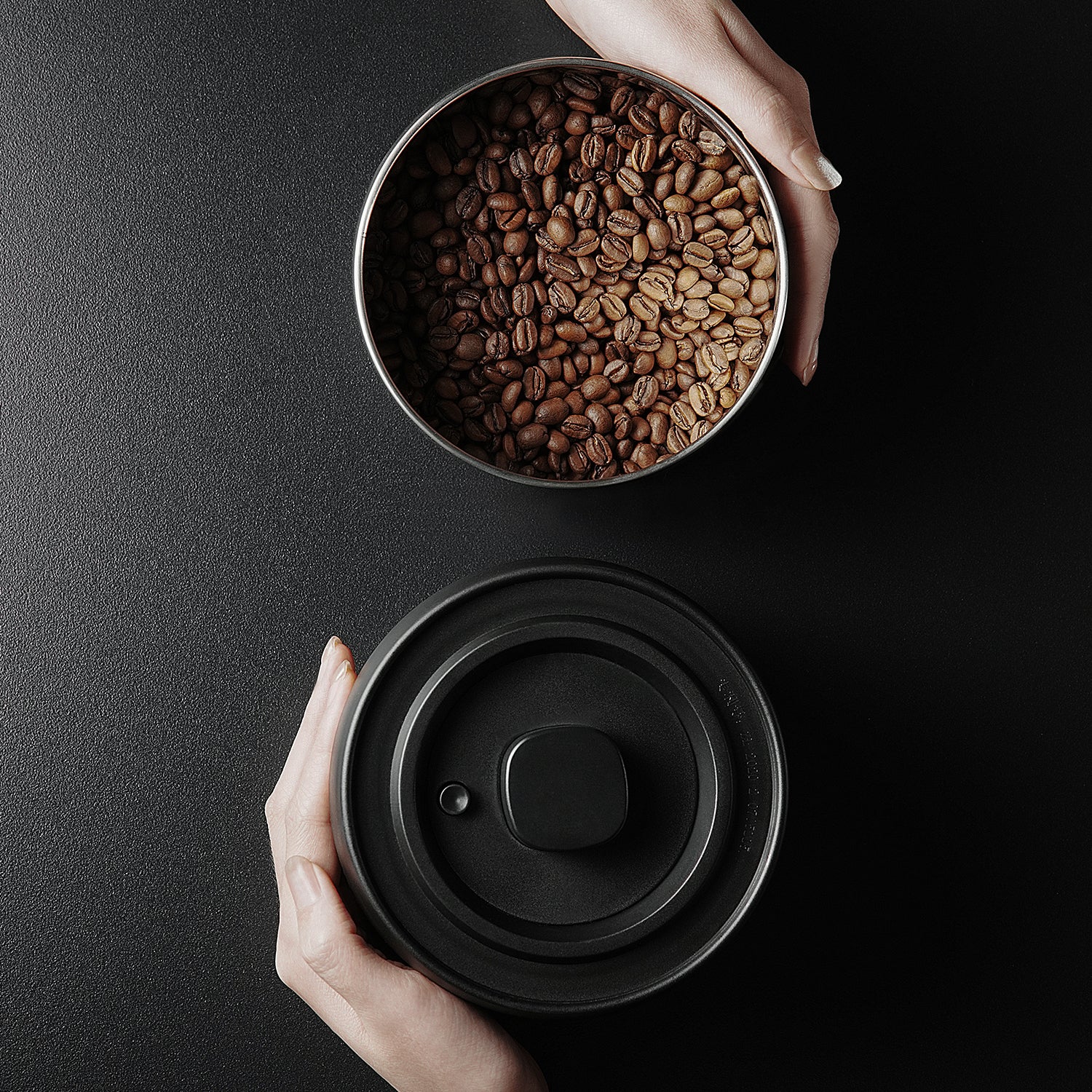 MHW Coffee Manual Vacuum Storage Canister - Black
