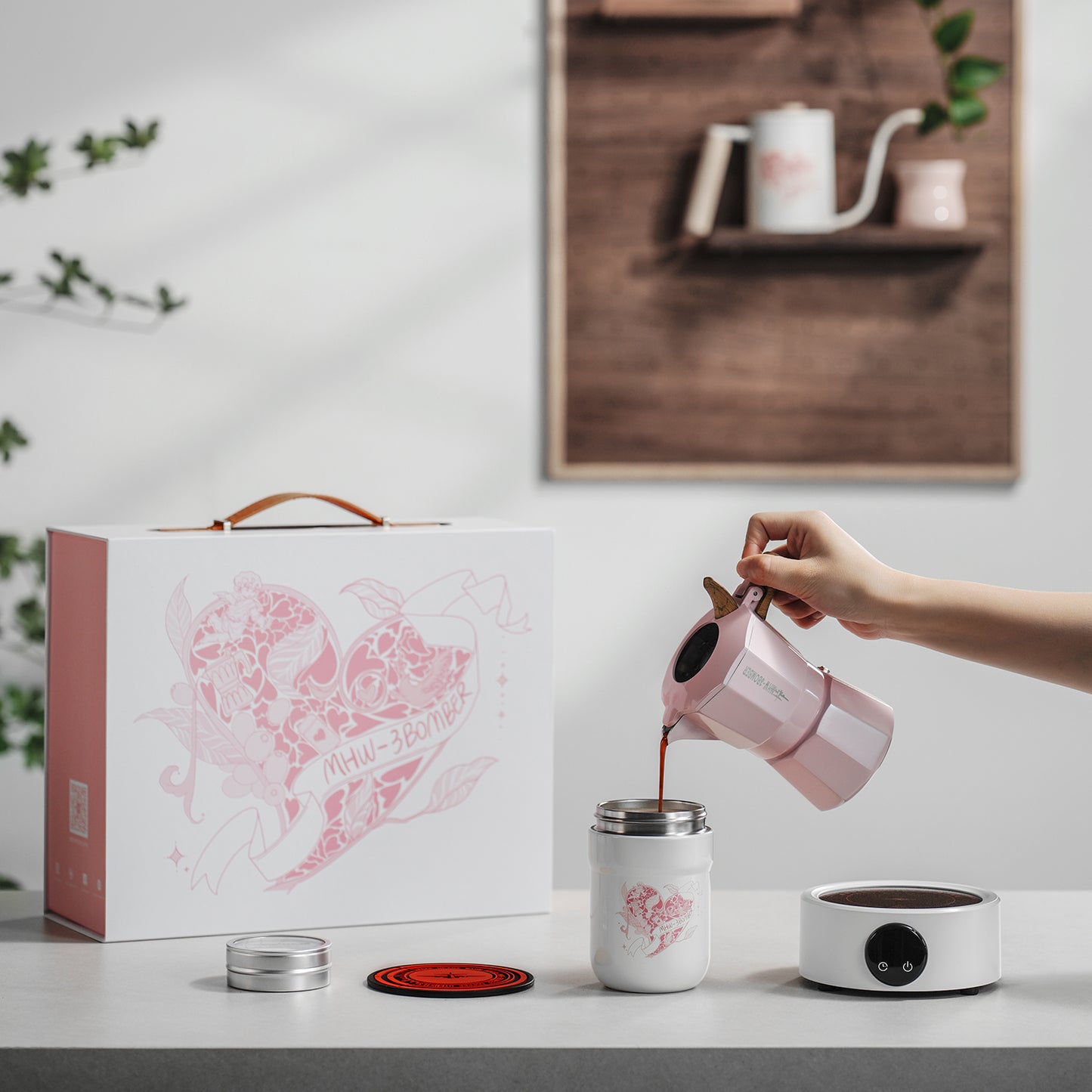 MHW-3BOMBER Flipped Moka Pot Gift Box - Pink