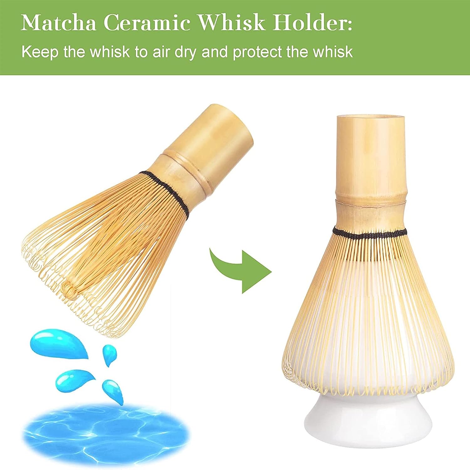 Bamboo Matcha Whisk Set - White