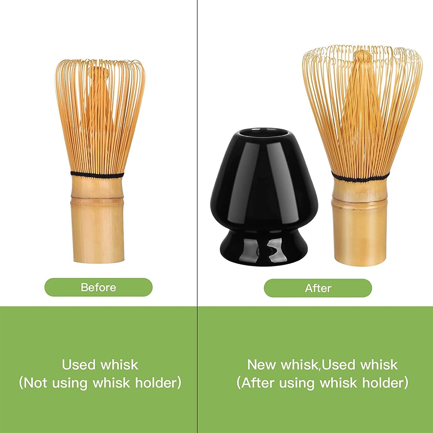 Bamboo Matcha Whisk Set - Black