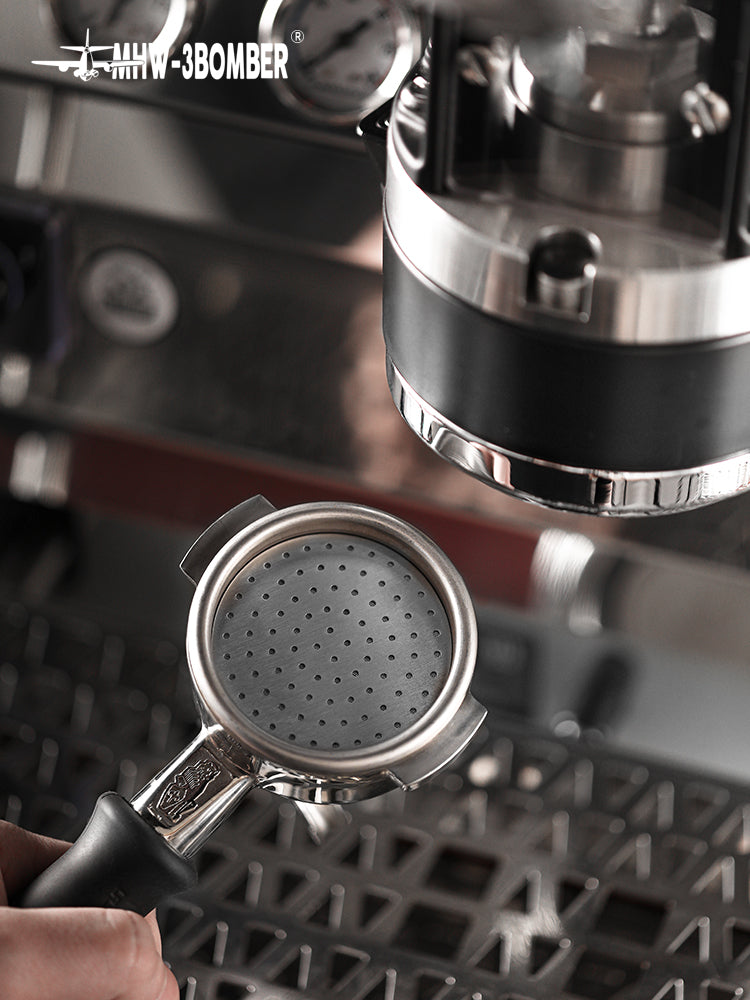 MHW-3BOMBER Espresso Puck Screen With Round Hole - Silver