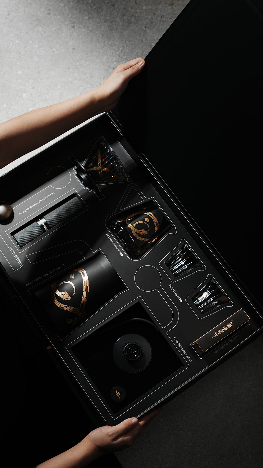 MHW-3BOMBER Serpent Collection Pour Over Coffee Gift Box