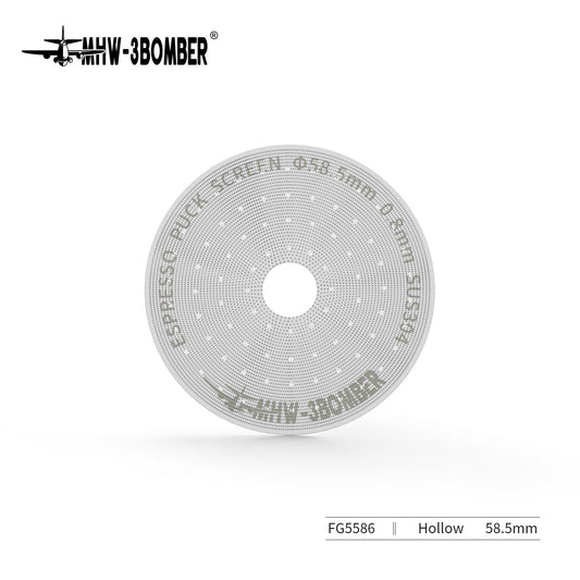 MHW-3BOMBER Espresso Puck Screen With Round Hole - Silver