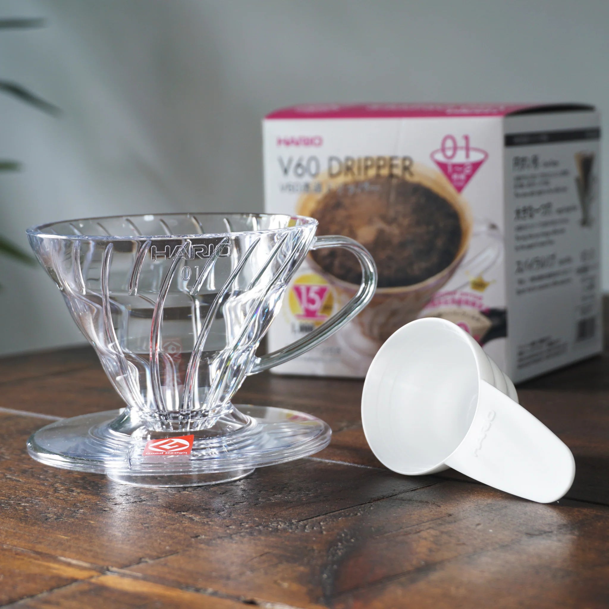 Hario V60 Plastic Coffee Dripper 01 - Transparent
