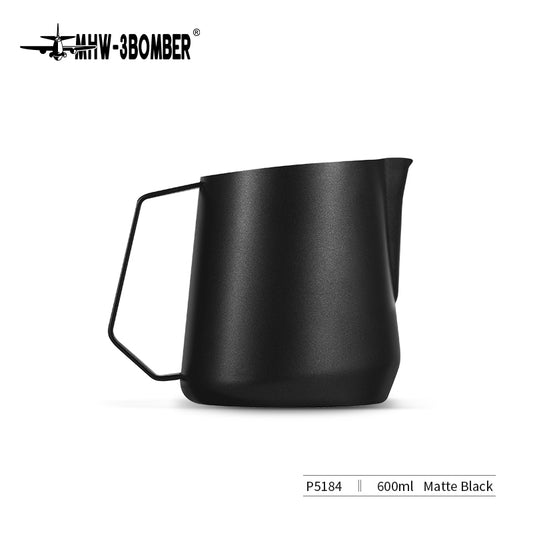 MHW GT Milk Pitcher 600ml Matte Black U-shape spout