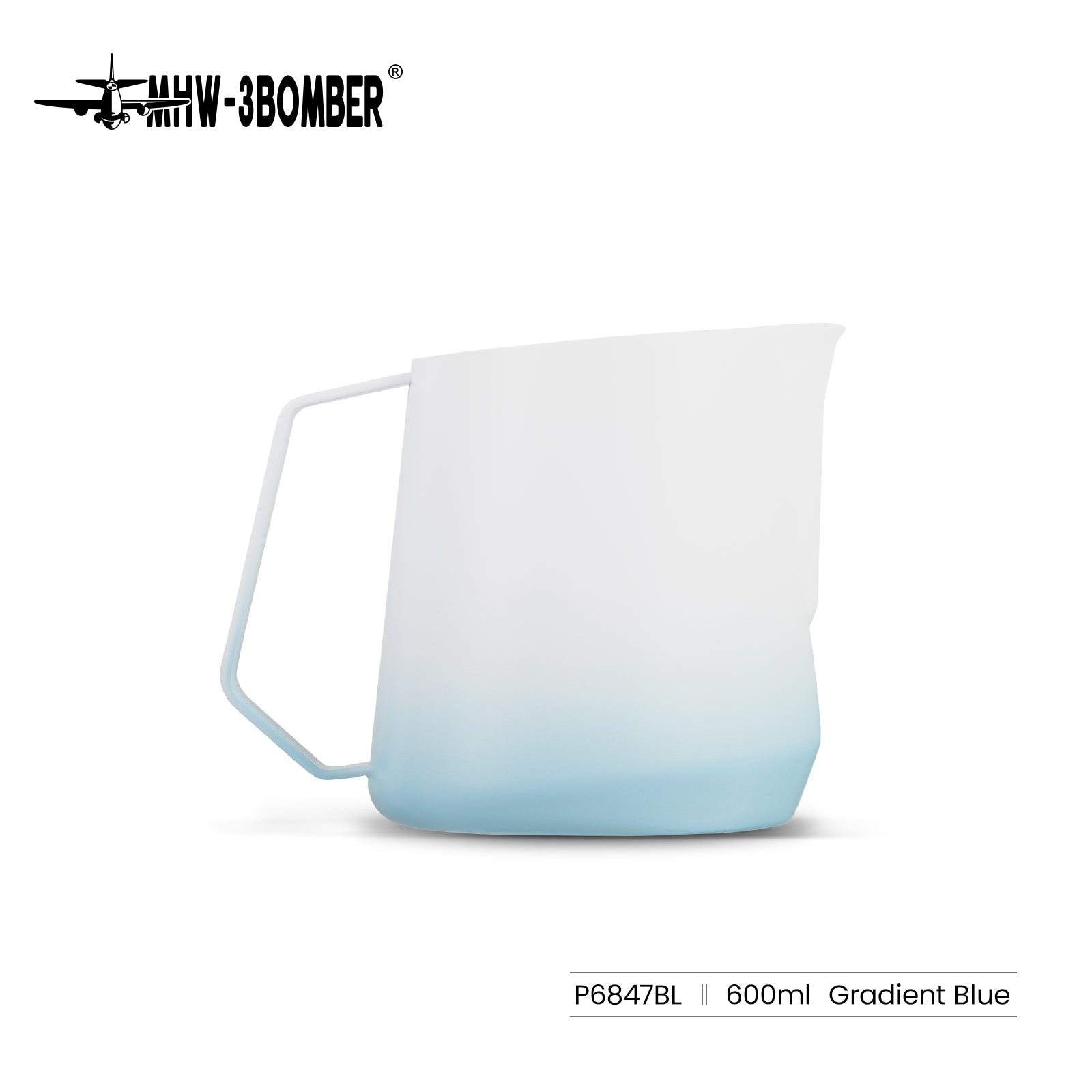 MHW GT Milk Pitcher 600ml Blue U-shape spout