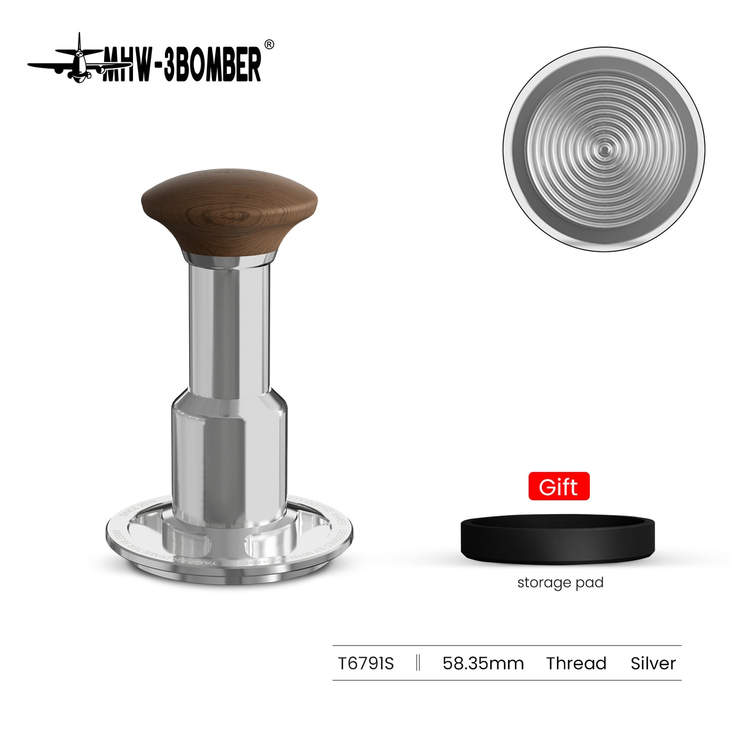 MHW-3BOMBER Knight Impact Tamper 58.35mm - Silver