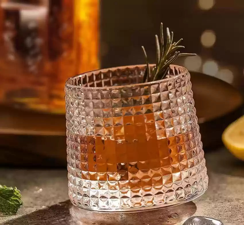 Dancing Crystal Glass Cup - Vertical Stripes