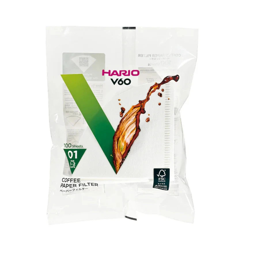 Hario V60 Paper Filters Size 01 (100 Pack)