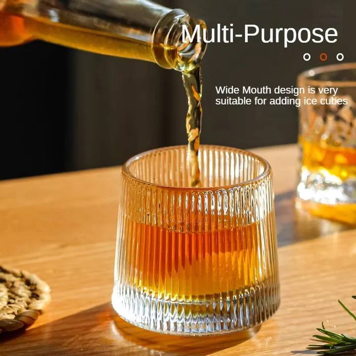 Dancing Crystal Glass Cup - Vertical Stripes