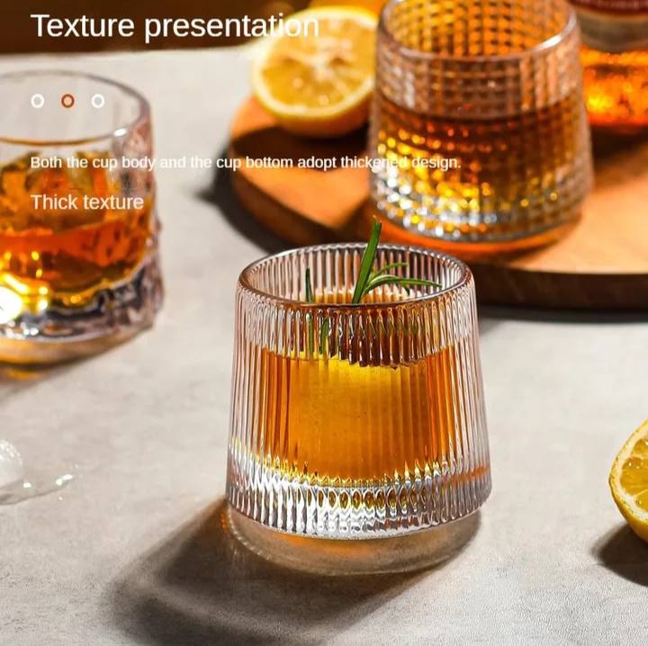 Dancing Crystal Glass Cup - Vertical Stripes