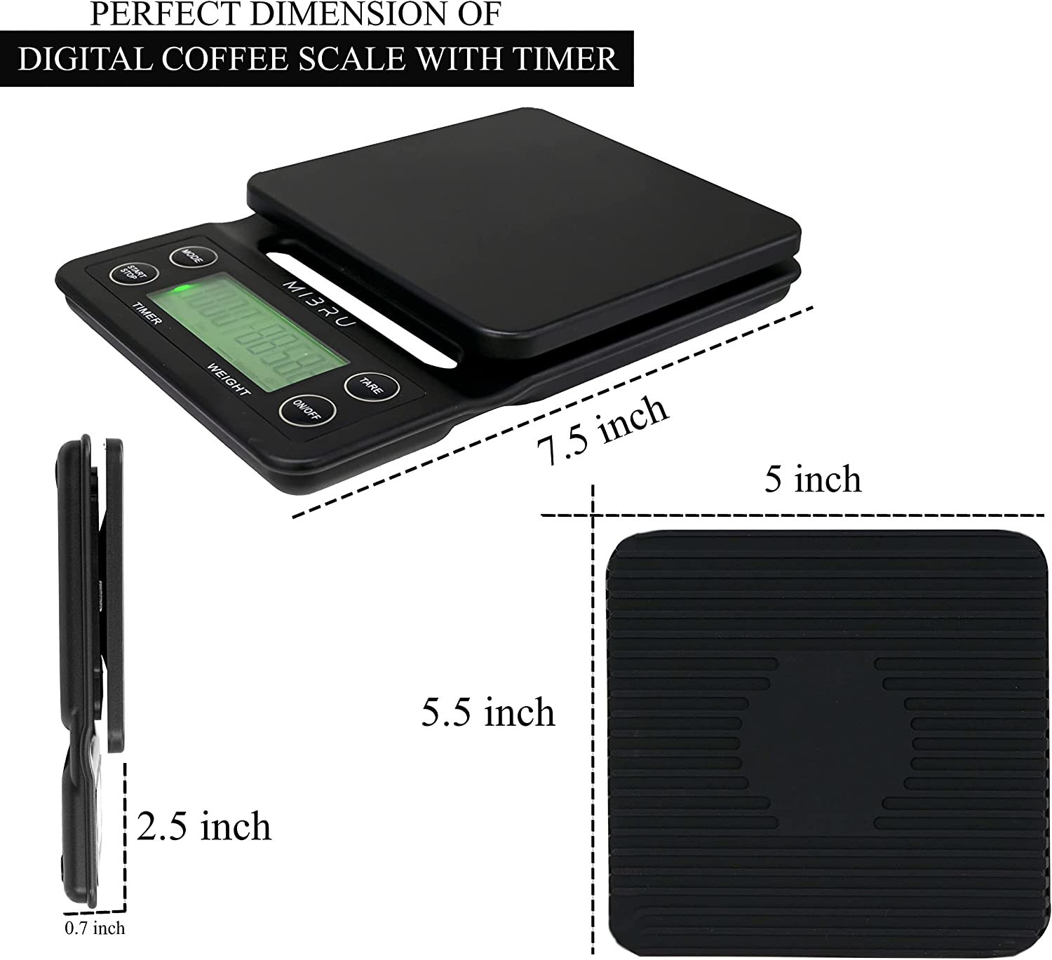 Digital Coffee Scale with Timer – Raw Plus Coffee