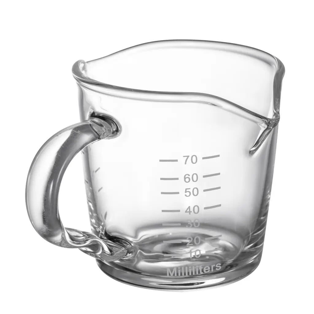 Double Spout Espresso Measure Glass Raw Plus Coffee
