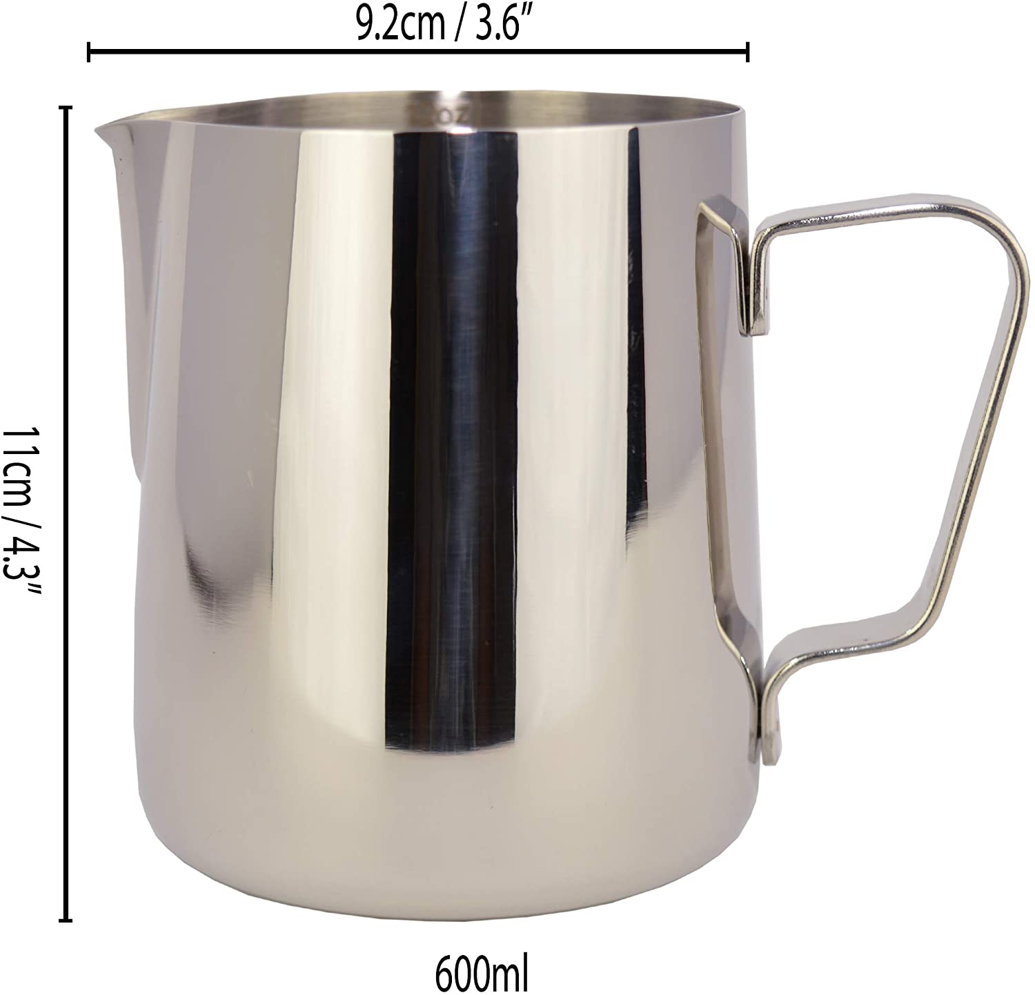 Milk Frothing Pitcher 600ml - Stainless Steel