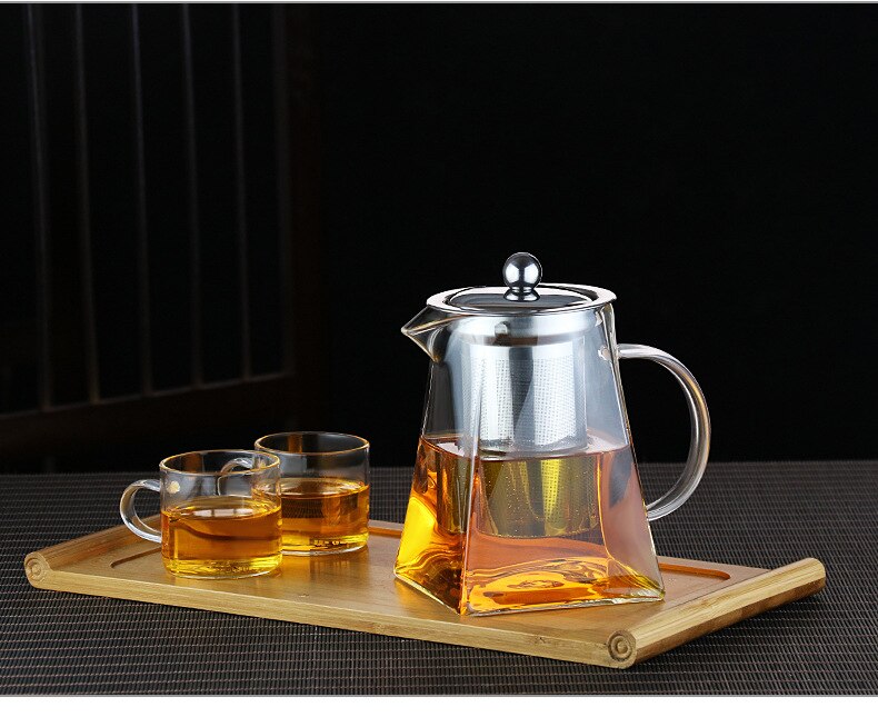 Glass Teapot + 4 Glass Cups set