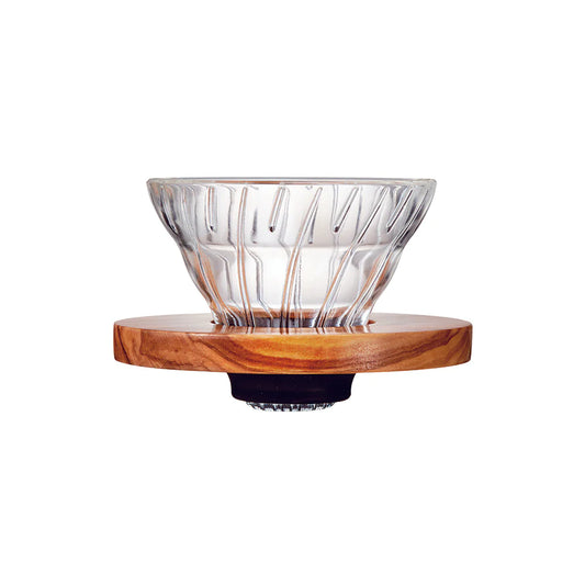 Hario V60 Glass Dripper Olive Wood 01